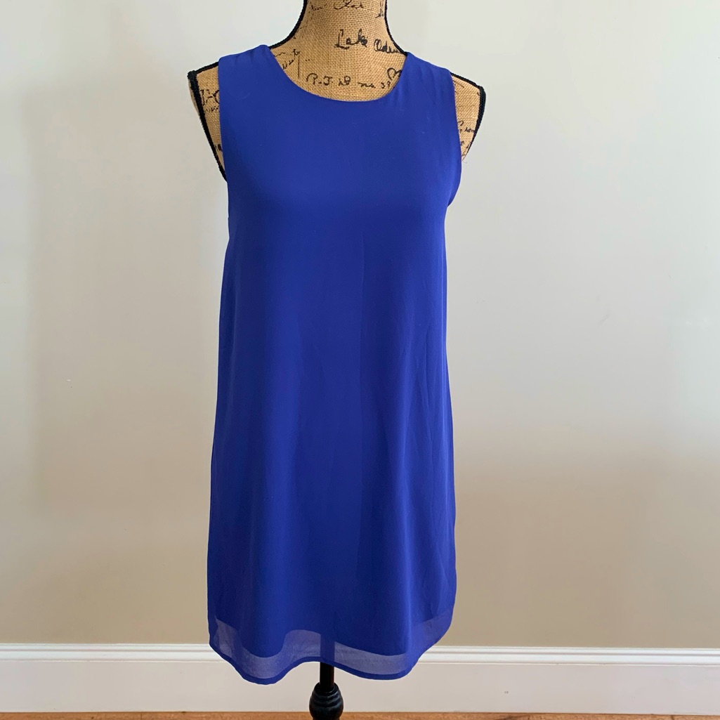 Women’s Sleeveless Cobalt Blue Knee Length Dress Size Medium Petite